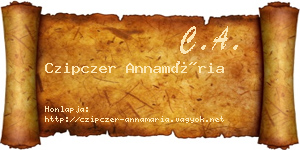 Czipczer Annamária névjegykártya